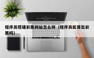 三沙程序员搭建彩票网站怎么样（程序员能算出彩票吗）
